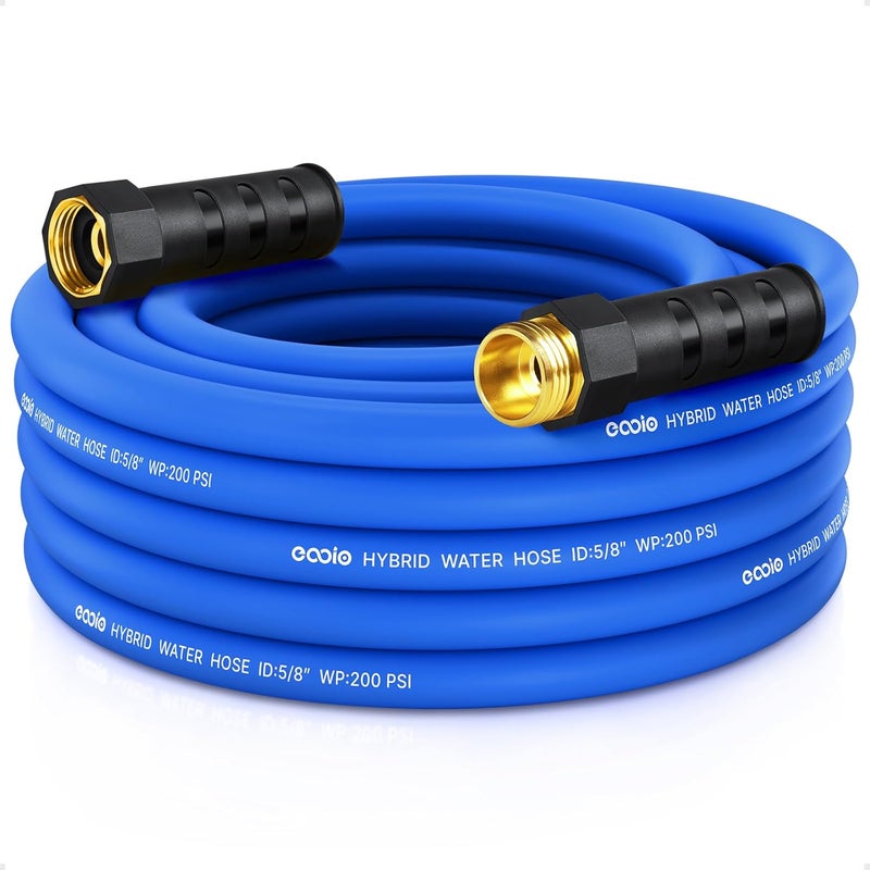 EOOIO Heavy Duty Garden Hose 25 ft, Non-Expanding Flexible Water Hose, Kink Resistant Lightweight Hybrid Hose, Leakproof Hose Male to Female Fittings - Image 1